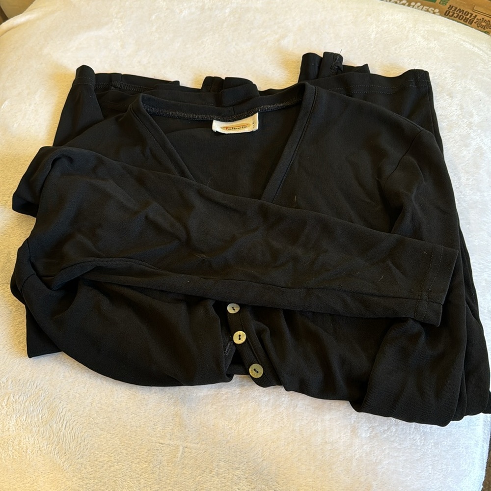 Talbots Cardigan Top, Black, travel easy jersey! XL
